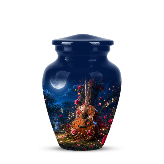 Starry Guitar Memorial Urn - Artistic Funeral Urns For Musicians Ashes