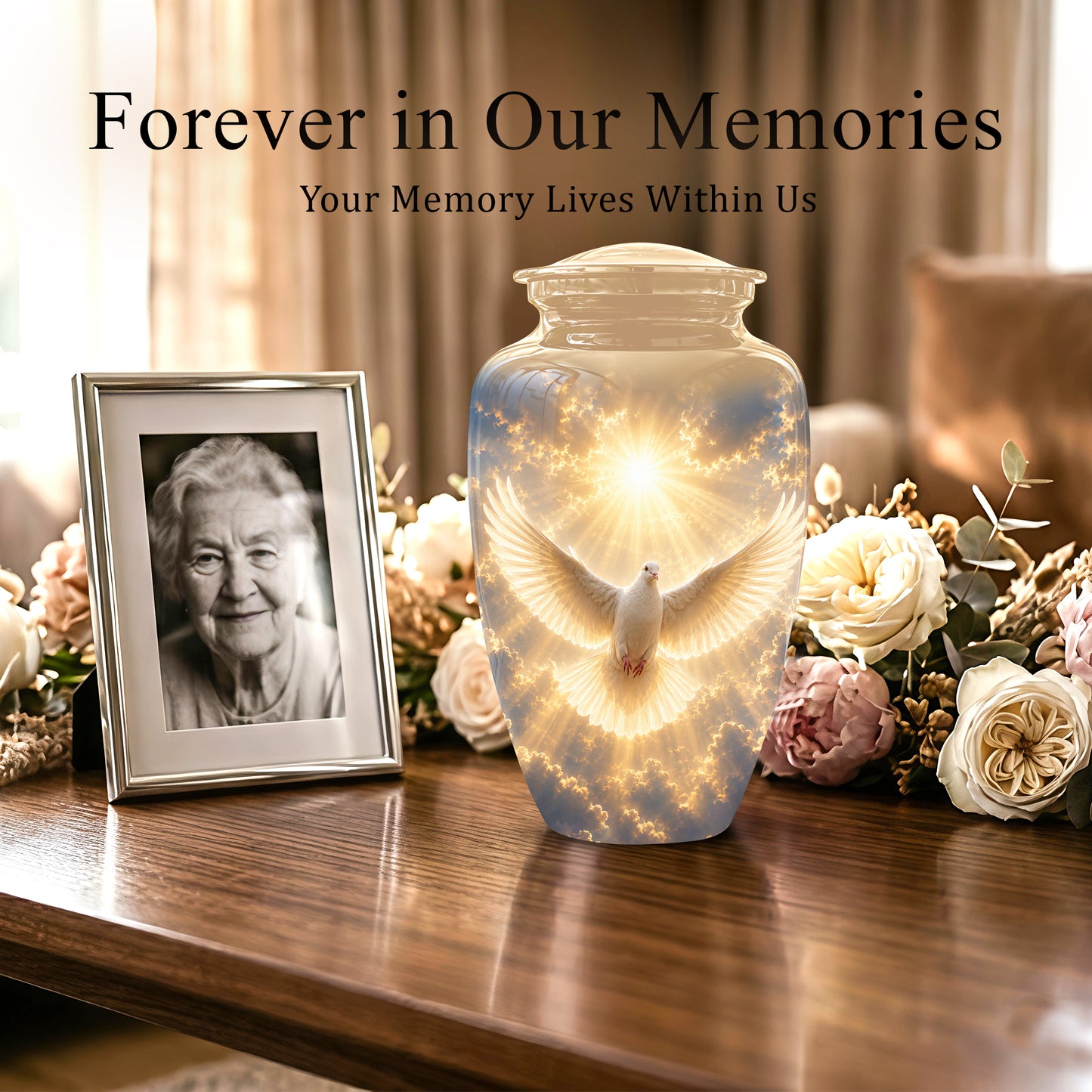 Flying Dove Cremation Urn - Custom Handcrafted Urn For Human Ashes