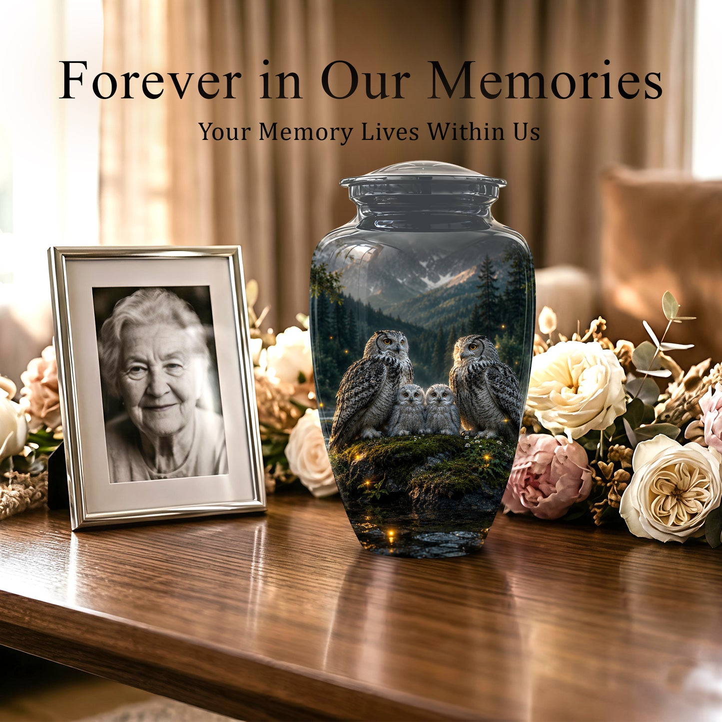 Owl Family Cremation Urn for Ashes – Beautifully Custom Memorial Urn