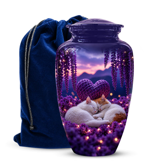 Eternal Resting Cat Cremation Urn - Personalized Urns For Pet Cat Ashes
