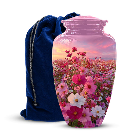 Flower Field Cremation Urn - Decorative Premium Funeral Urns On Sale