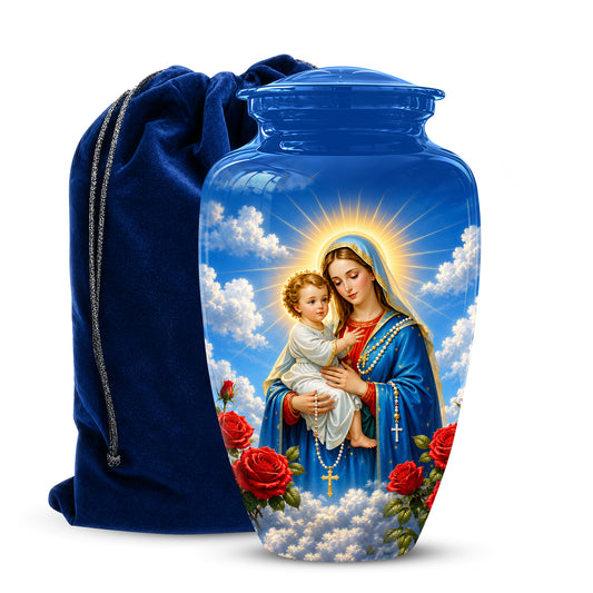 Catholic Virgin Mary & Baby Jesus Urn - Personalized Spiritual Urns
