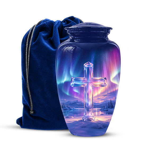 Celestial Cross Cremation Urn for Ashes – Peaceful Tribute Memorial Urn