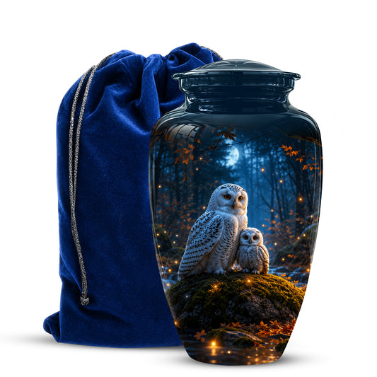 Owl With Owlet Themed Urn - Custom Cremation Urns For Human Ashes