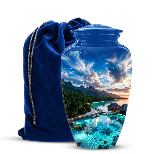 Beach Themed Cremation Urn - Personalized Burial Urns For Human Ashes