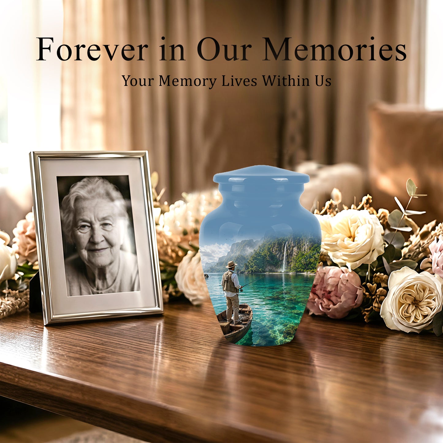 Fishing Boat Memorial Urn - Artistic Landscape Urns For Human Ashes