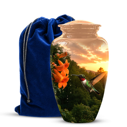Hummingbird Memorial Urn - Custom Sunset Scenic Urns For Human Ashes