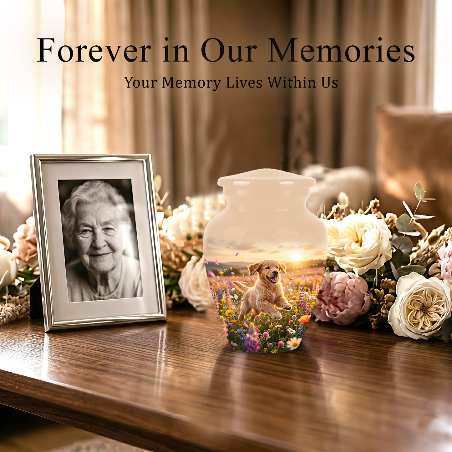 Playing Puppy Cremation Urn - Custom Memorial Urns For Pet Dog Ashes