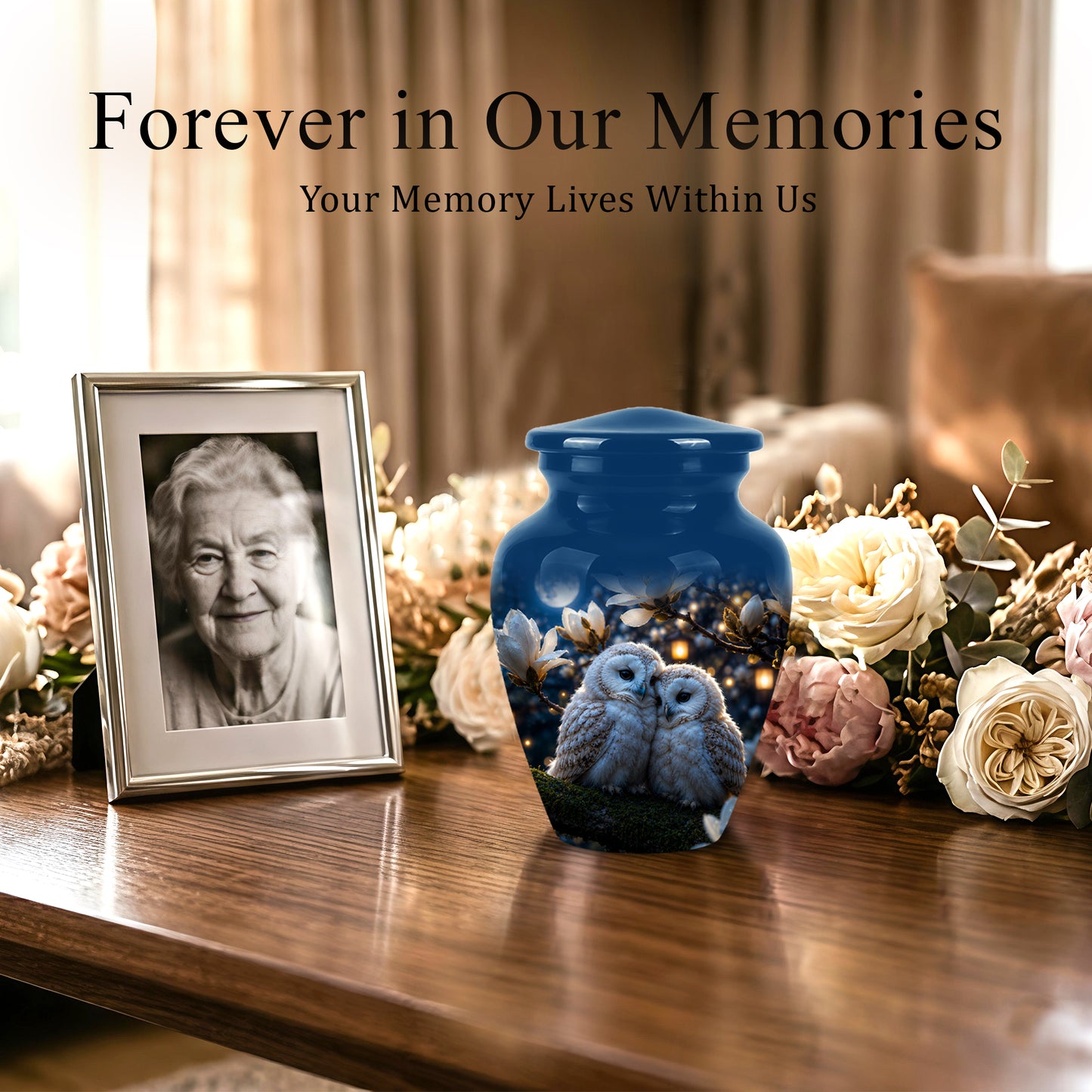 Owl Couple Cremation Urn - Beautiful Memorial Urns For Lover's Ashes