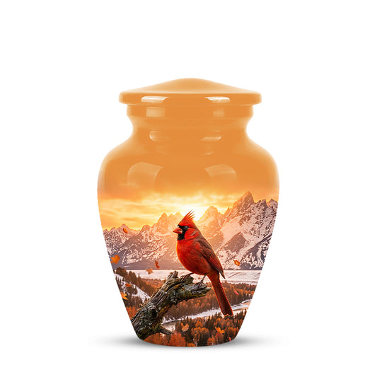 Red Cardinal Bird Burial Urn - Personalized Handcrafted Urns For Ashes
