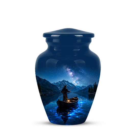 Fisherman Memorial Urn - Night Fishing Urns For Men & Women Ashes