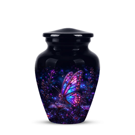 Glowing Purple Butterfly Cremation Urn - Custom Urns For Women Ashes