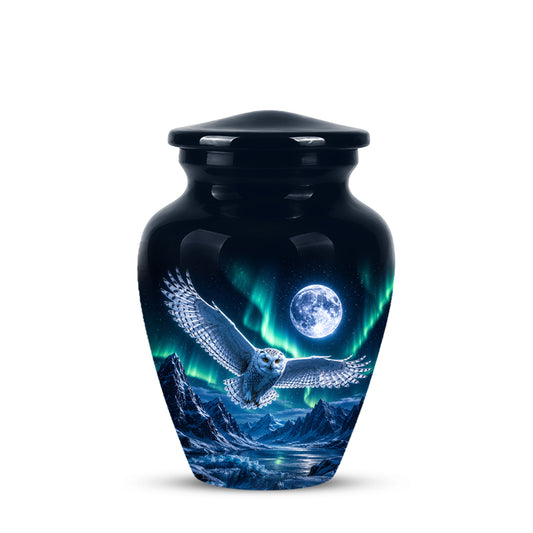Flying Owl Adult Memorial Urn - Artistic Handcrafted Burial Urns For Ashes