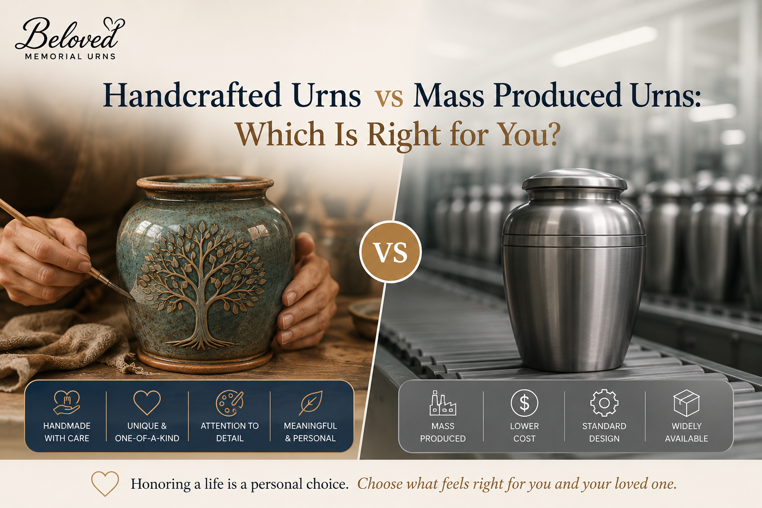Handcrafted Urns vs Mass Produced Urns: Which Is Right for You?
