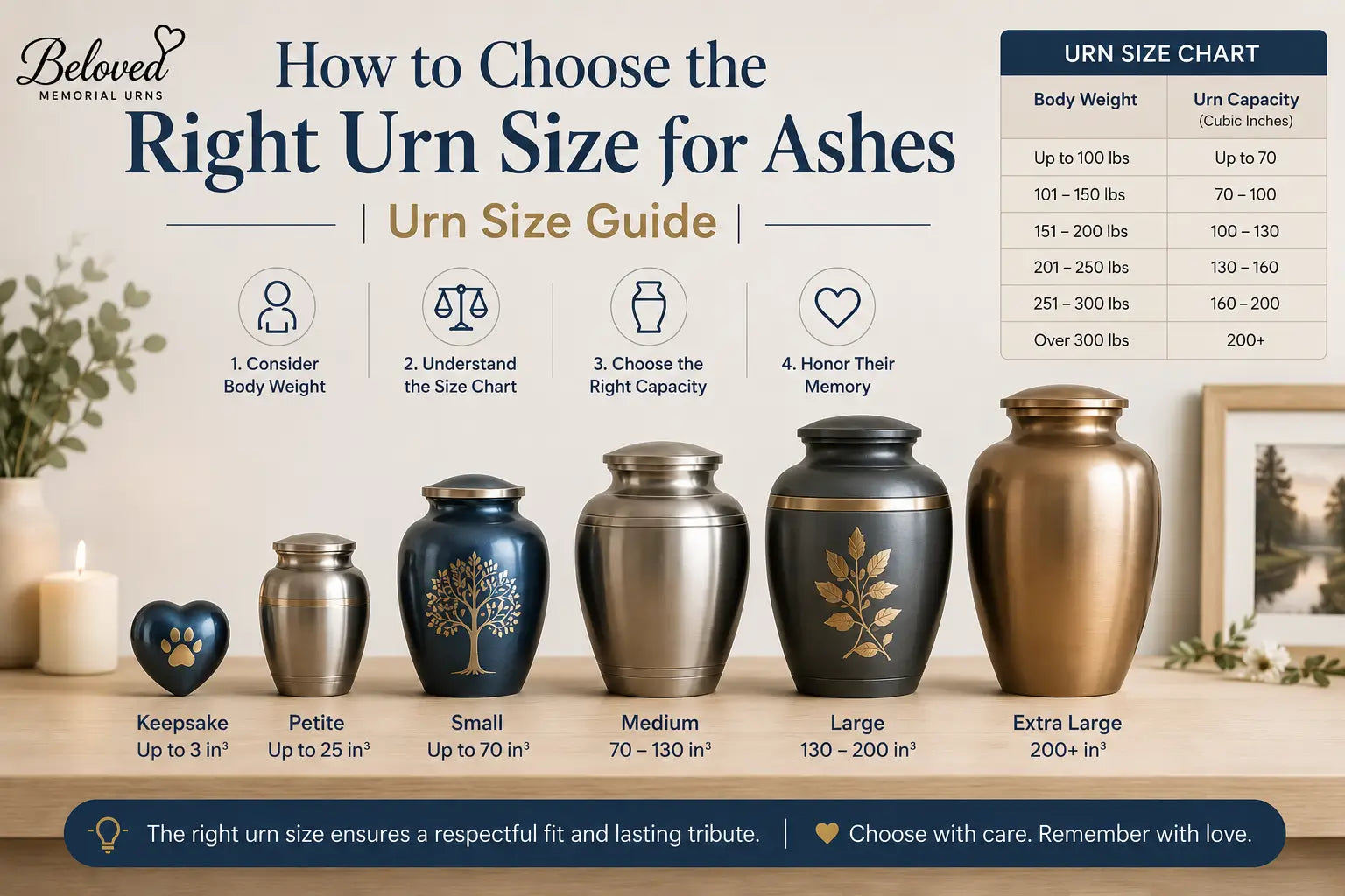How to Choose the Right Urn Size for Ashes - Urn Size Guide