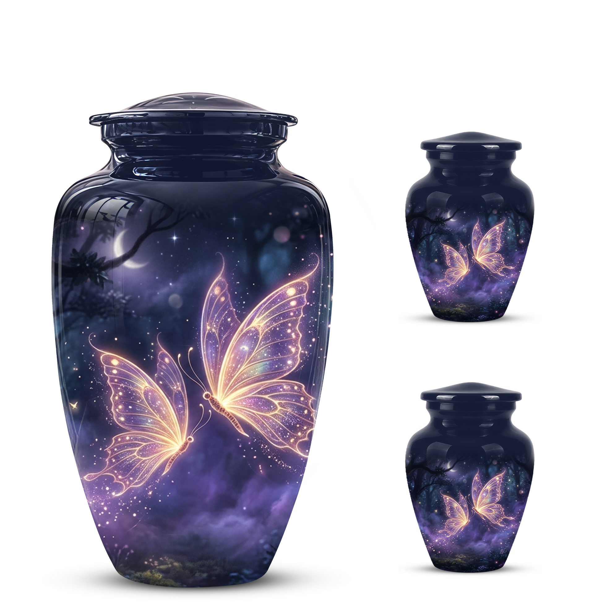 Purple Butterfly Cremation Urn - Beautiful Urns for Women Ashes