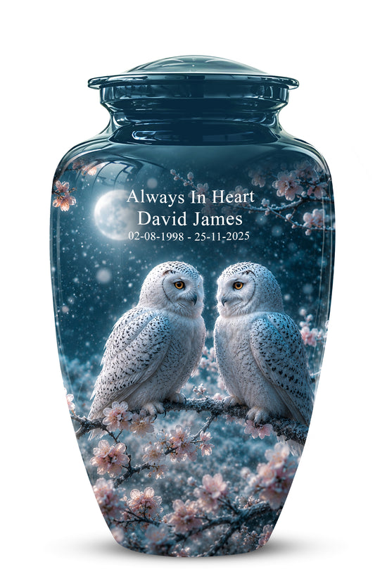 Snowy Owl Couple Memorial Urn - Majestic Couple Urns For Loved Ones