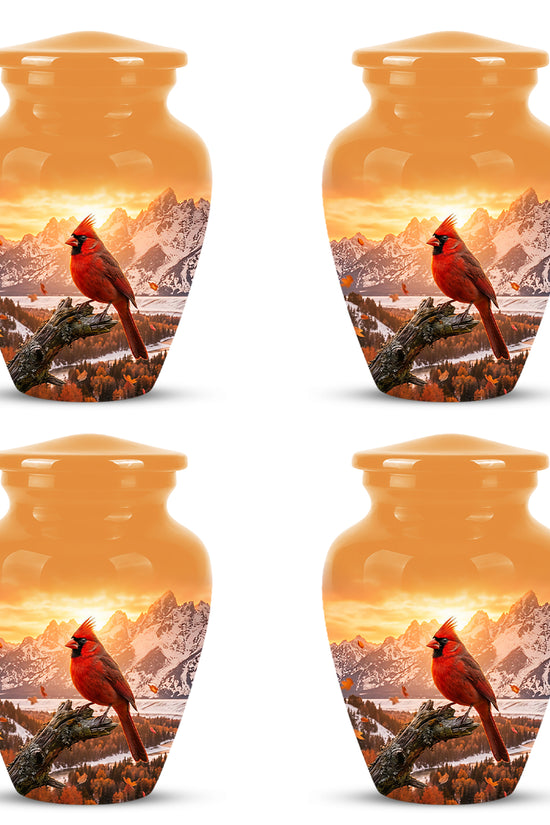 Red Cardinal Bird Burial Urn - Personalized Handcrafted Urns For Ashes