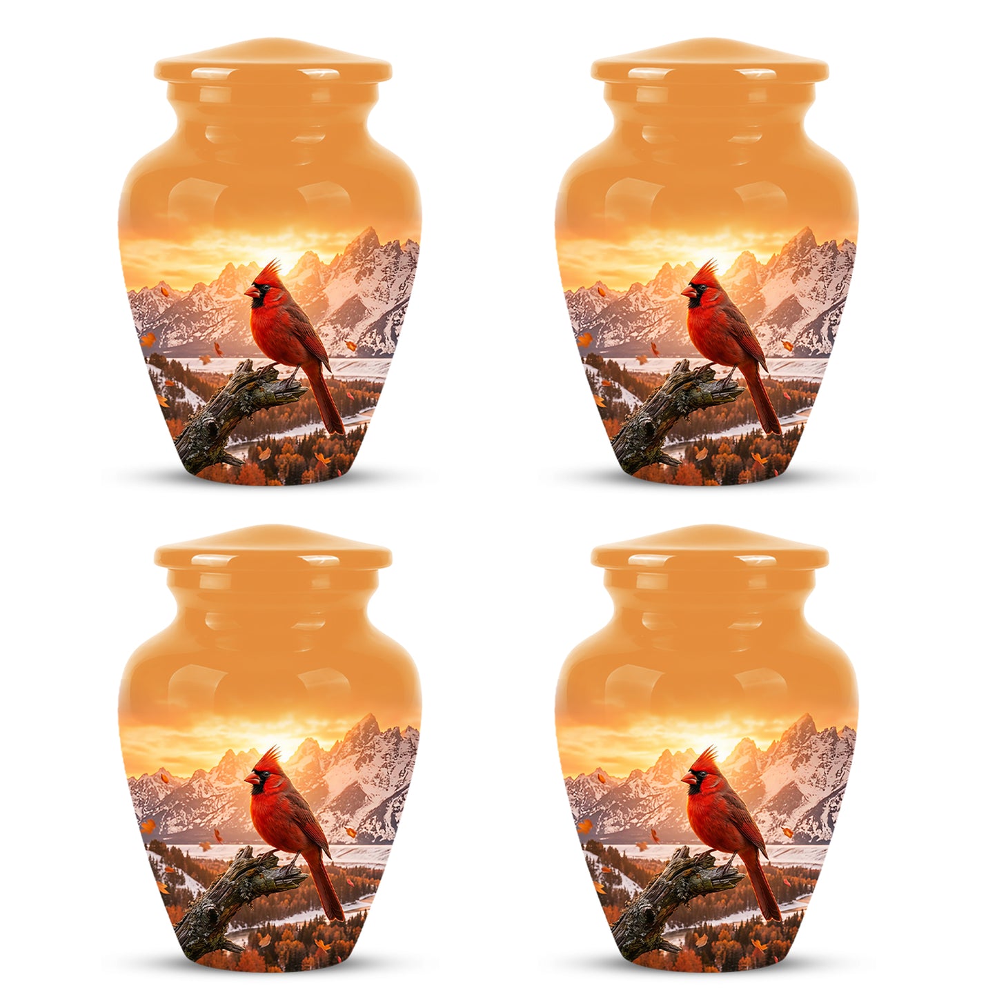 Red Cardinal Bird Burial Urn - Personalized Handcrafted Urns For Ashes