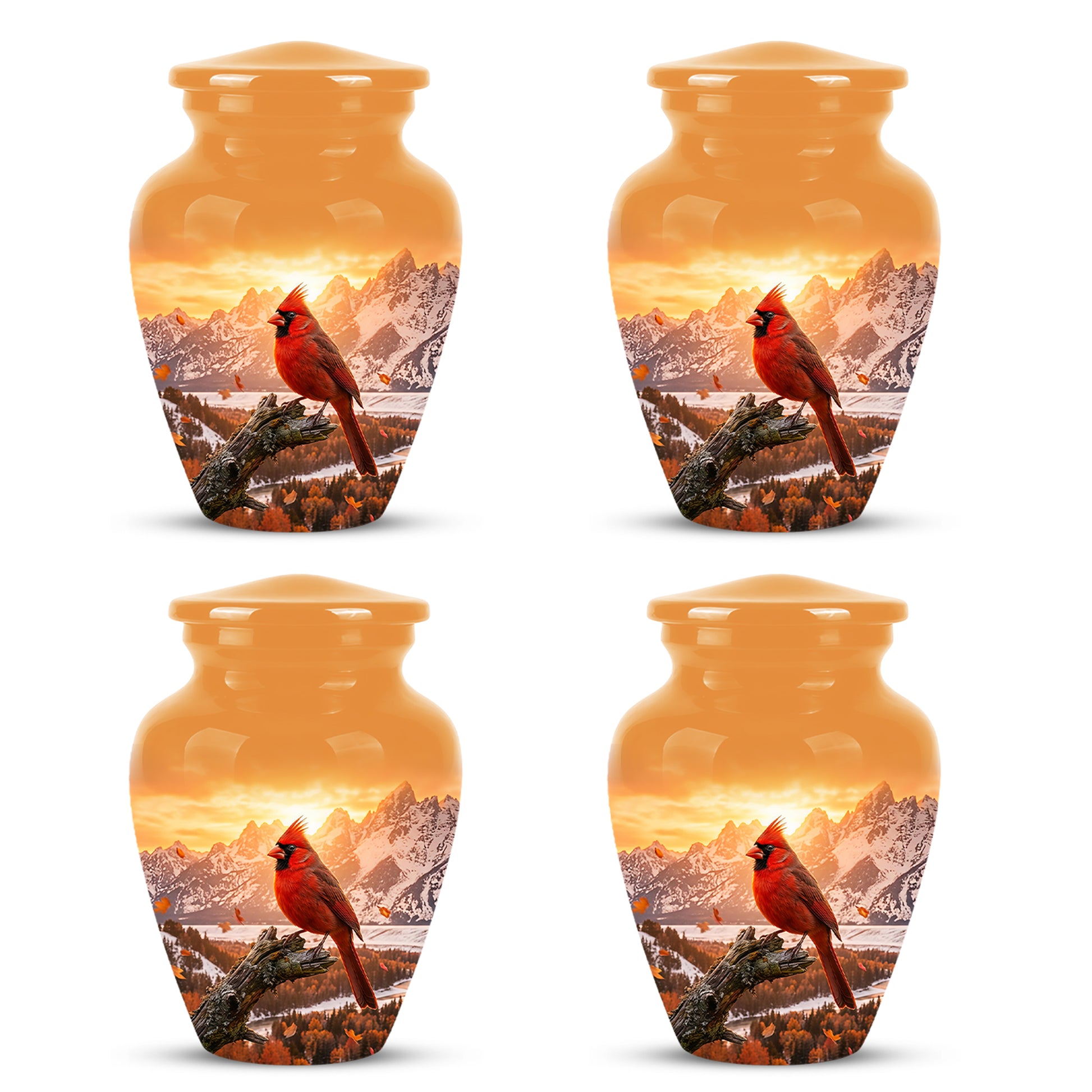Red Cardinal Bird Burial Urn - Personalized Handcrafted Urns For Ashes