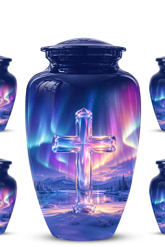 Celestial Cross Cremation Urn for Ashes – Peaceful Tribute Memorial Urn