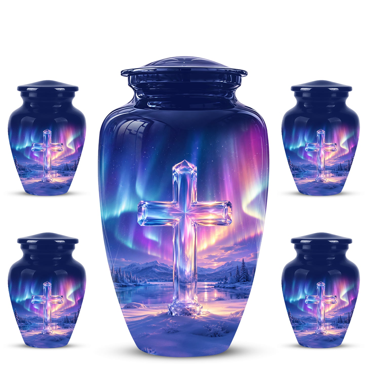 Celestial Cross Cremation Urn for Ashes – Peaceful Tribute Memorial Urn