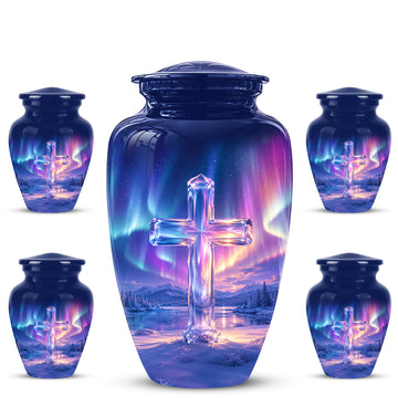 10 inch Large Urn with 4 Keepsake 3 inch