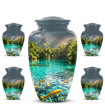 10 inch Large Urn with 4 Keepsake 3 inch