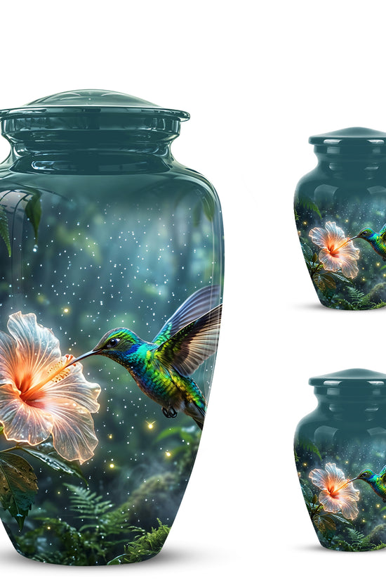 Hummingbird Cremation Urn for Ashes - Elegant Floral Memorial Urn