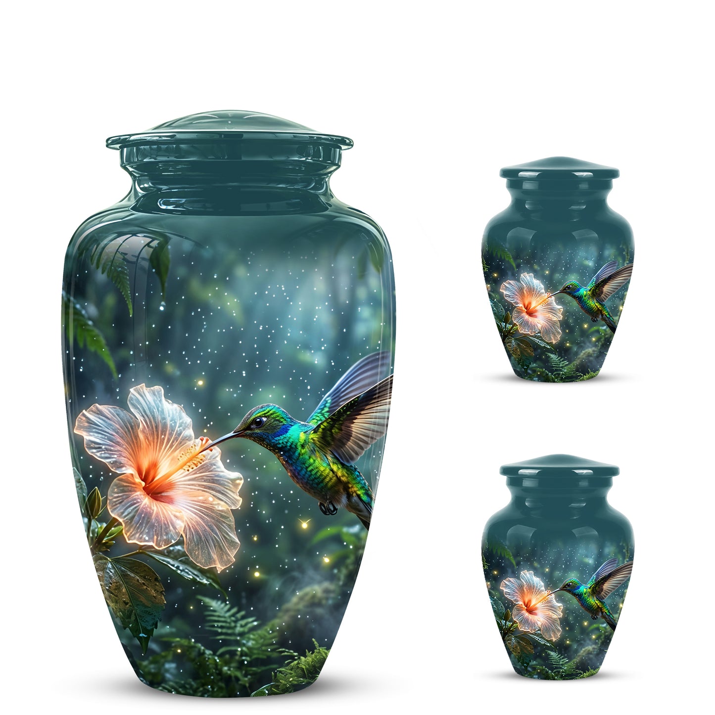 Hummingbird Cremation Urn for Ashes - Elegant Floral Memorial Urn