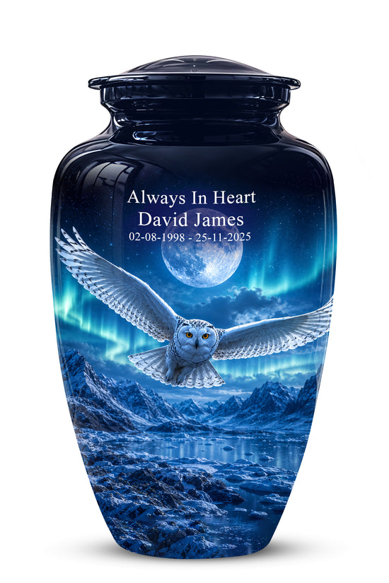 Flying Owl Memorial Urn - Night Owl Cremation Urns For Human Ashes