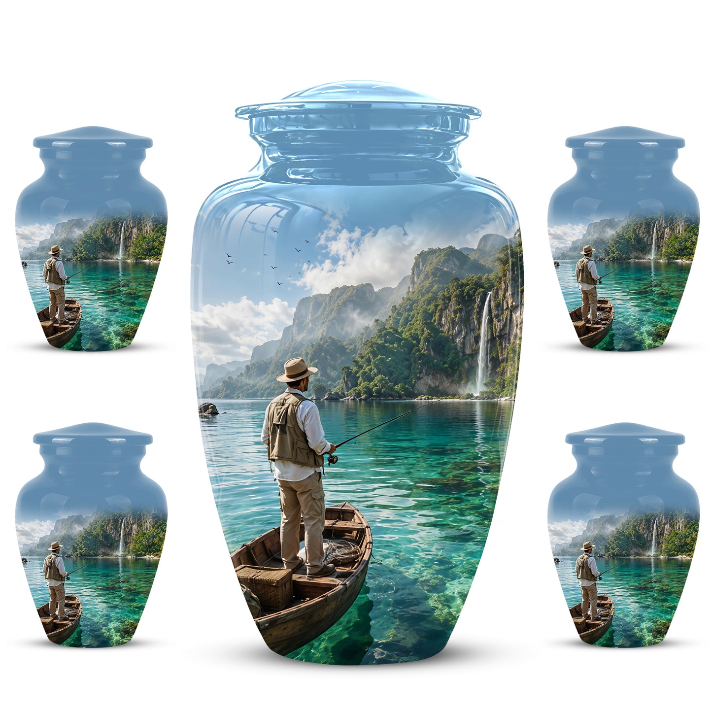 Fishing Boat Memorial Urn - Artistic Landscape Urns For Human Ashes