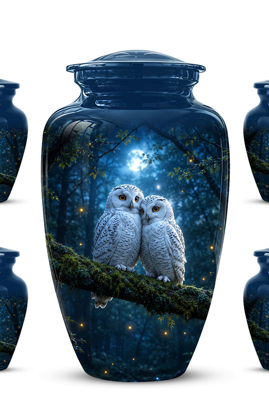 Starry Night Couple Owl Funeral Urn - Owl Funeral Urns For Loved Ones