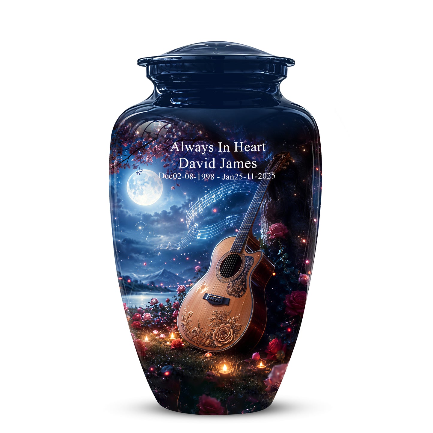 Artistic Guitar Memorial Urn - Beautifully Handcrafted Urns For Humans