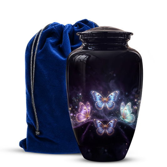 Flying Butterfly Urns For Mom Ashes - Handcrafted Black Cremation Urns