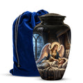Angel Mom Cremation Urn - Black Memorial Urns For Mother Ashes