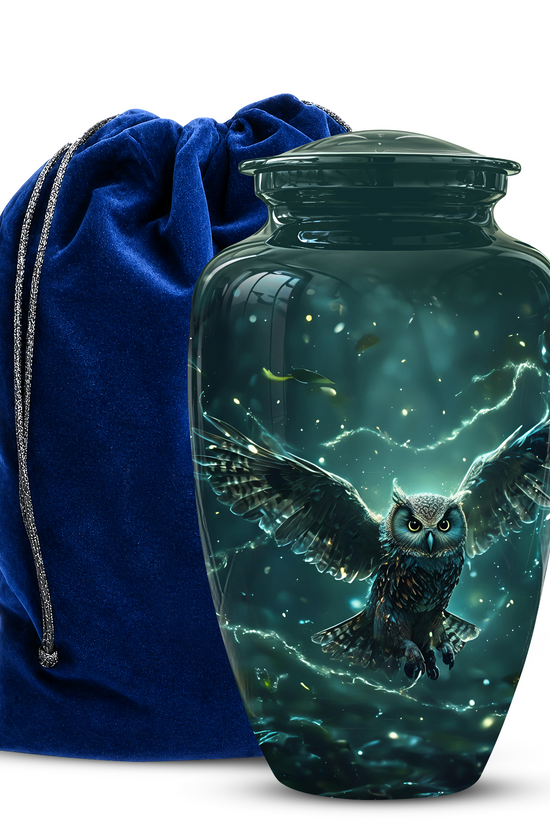 Flying Owl Cremation Urn - Night Owl Burial Urns For Human Ashes