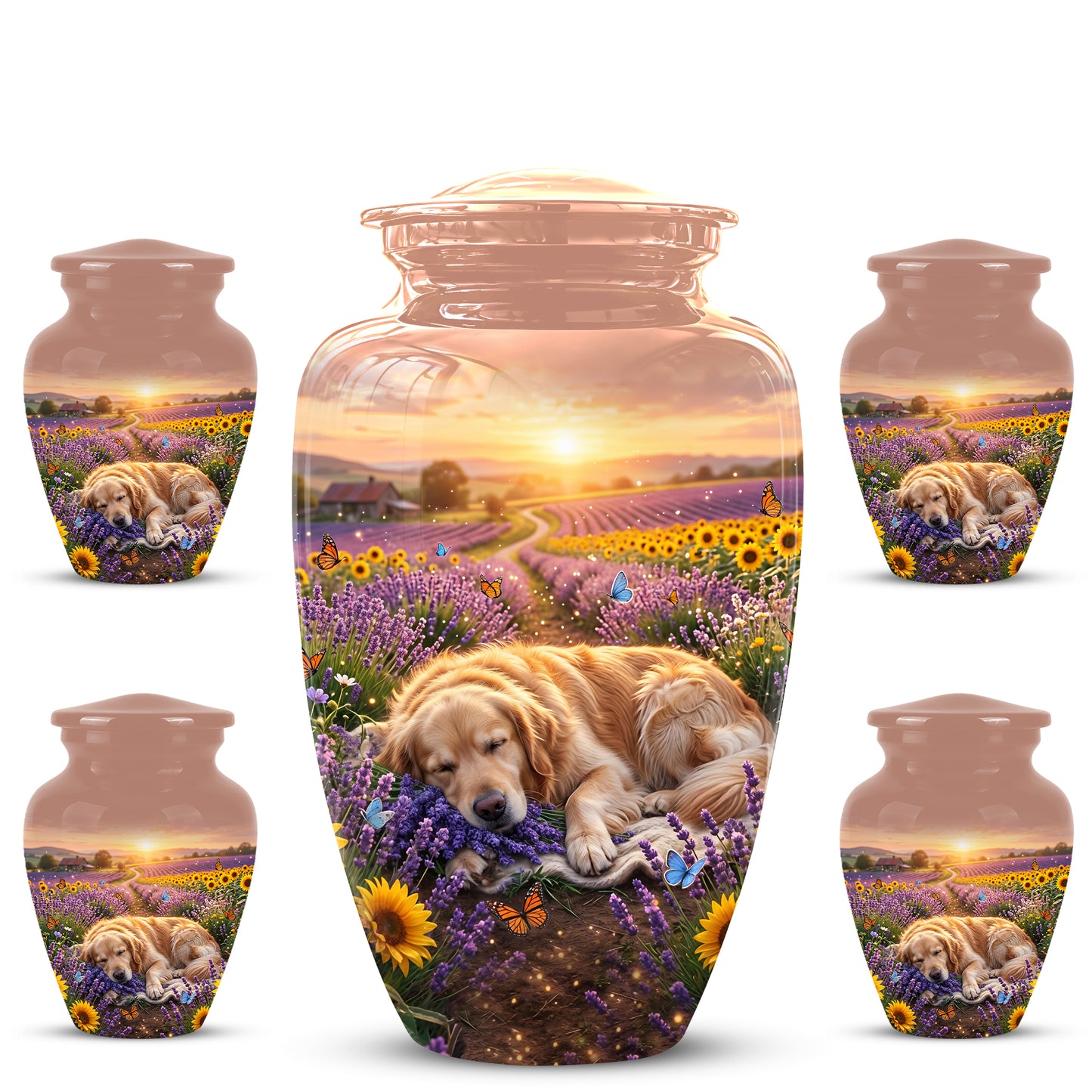 Golden Retriever Gog Memorial Urn - Personalized Pet Urns For Ashes