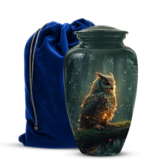 Mystical Owl Cremation Urn - Green Burial Urns For Human Ashes