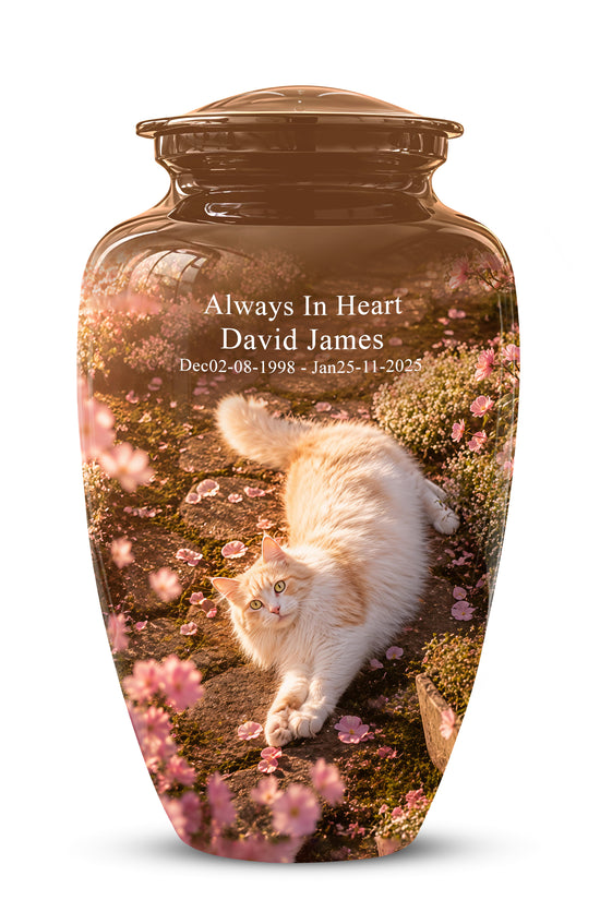 Fluffy Cat Cremation Urn - Custom Burial Memorial Urns On Sale