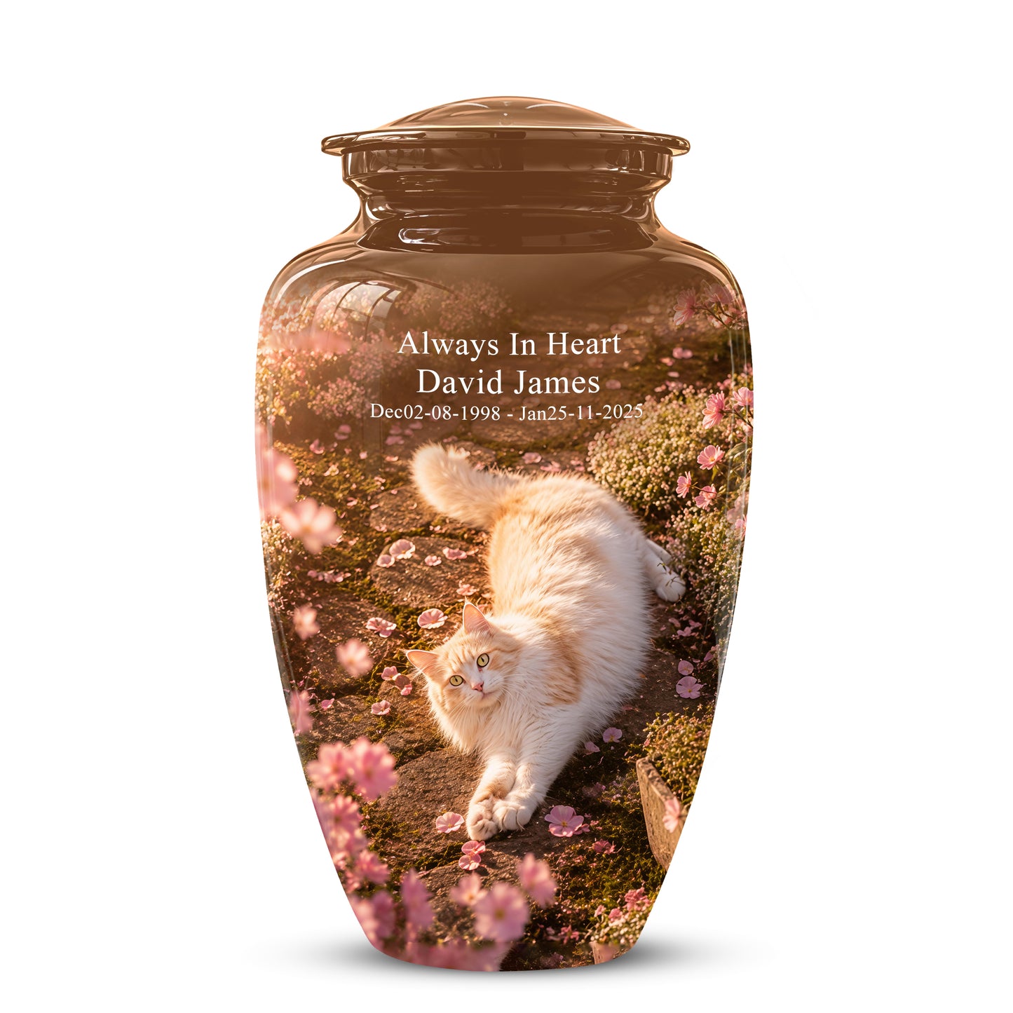 Fluffy Cat Cremation Urn - Custom Burial Memorial Urns On Sale