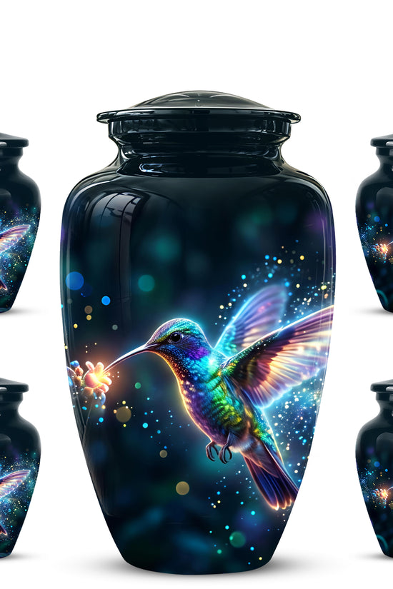 Celestial Colorful Hummingbird Cremation Urn - Majestic Funeral Urns