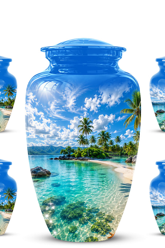 Beach Themed Burial Urn - Personalized Cremation Urns For Human Ashes