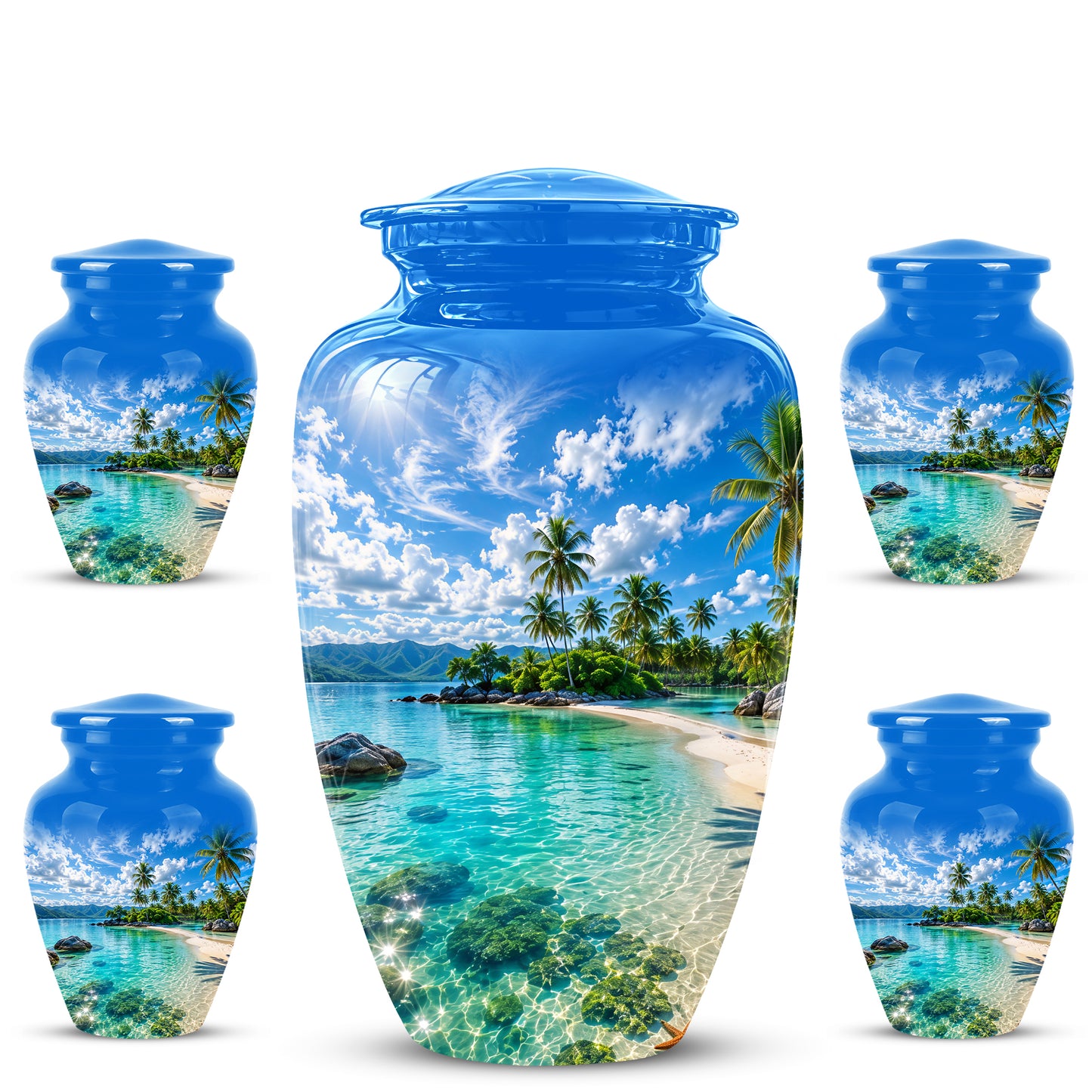 Beach Themed Burial Urn - Personalized Cremation Urns For Human Ashes