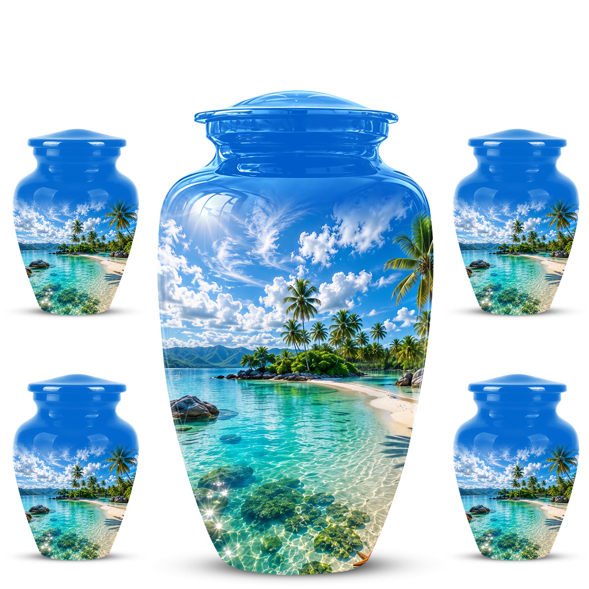 Beach Themed Burial Urn - Personalized Cremation Urns For Human Ashes