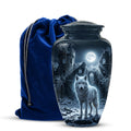 Night Wolf Memorial Urn - Moonlight Funeral Urns For Men & Women Ashes