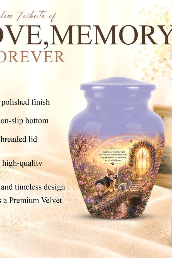 Rainbow Bridge Pet Memorial Urn – Personalized Urn For Dog & Cat
