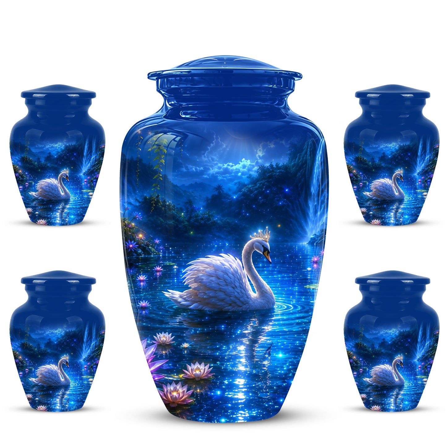 White Swan Memorial Urn - Custom Cremation Urns For Men & Women Ashes