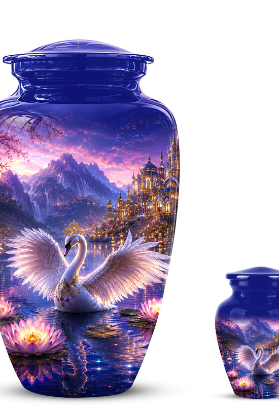Swan Lake Fantasy Urn - Majestic Burial Urns For Loved Ones Ashes