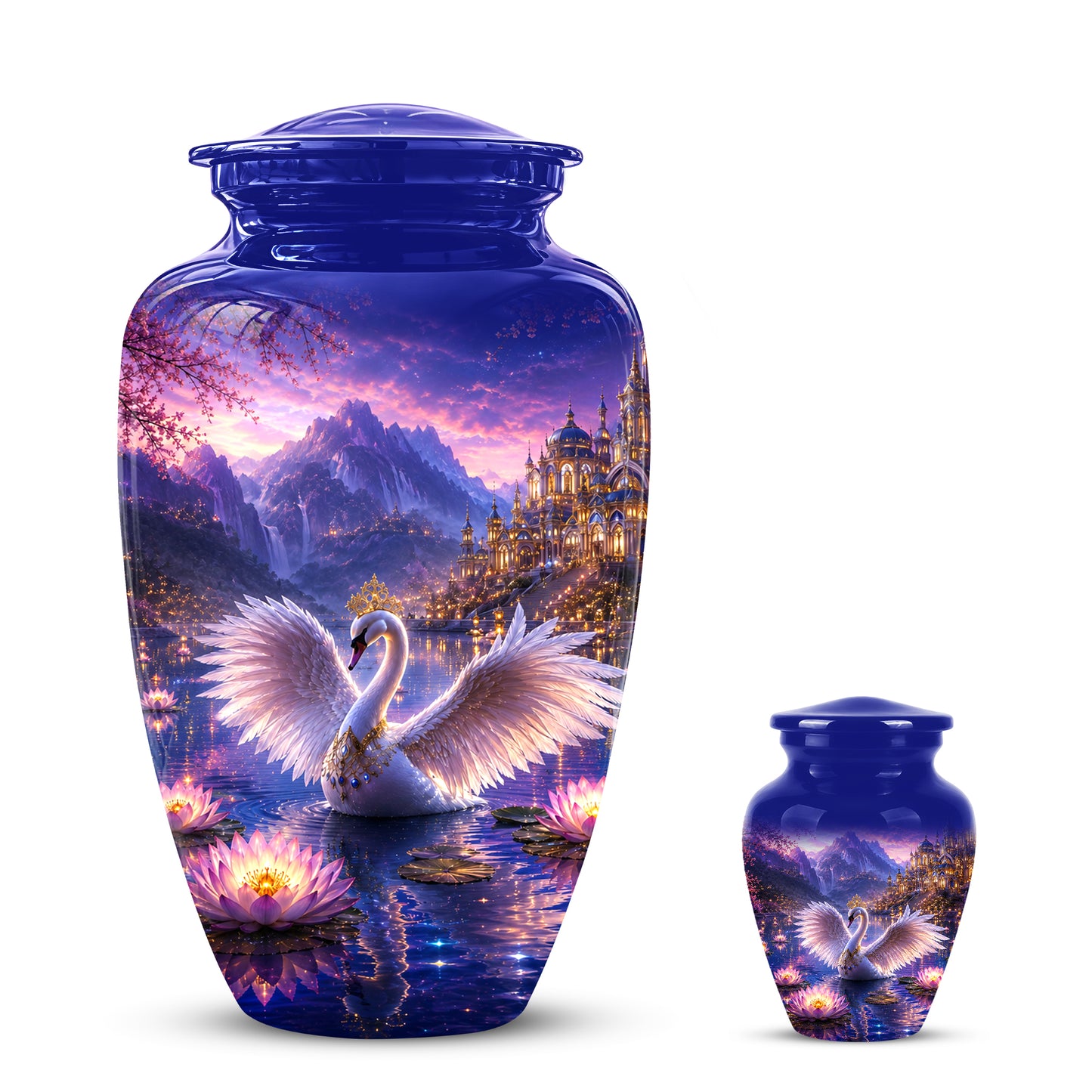 Swan Lake Fantasy Urn - Majestic Burial Urns For Loved Ones Ashes